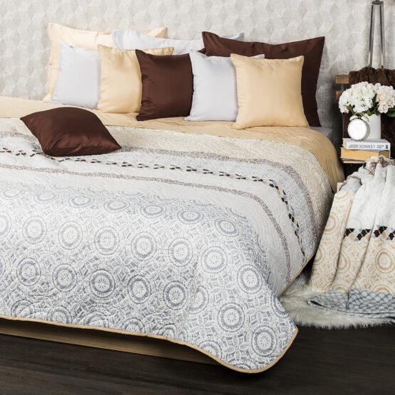 4Home Prehoz na posteľ Circles béžová