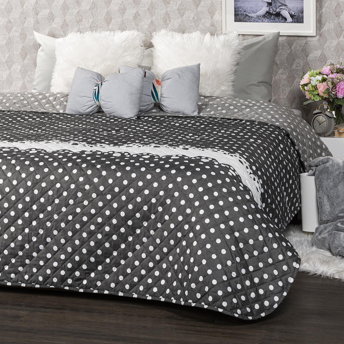 4Home Prehoz na posteľ Dots