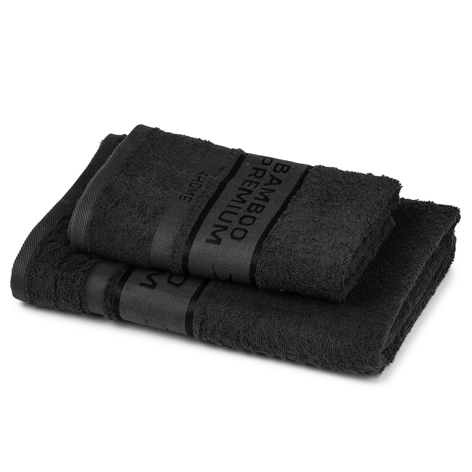 4Home Sada Bamboo Premium osuška a uterák čierna