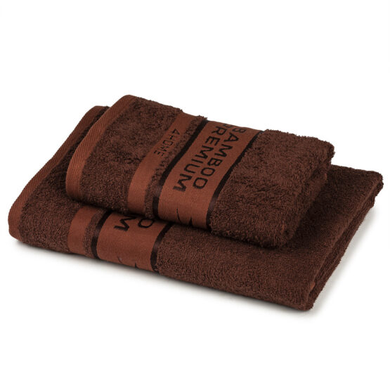 4Home Sada Bamboo Premium osuška a uterák tmavohnedá