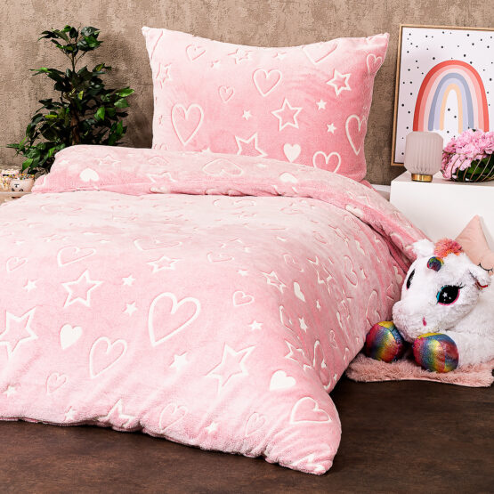 4Home Svietiace obliečky mikroflanel Heart