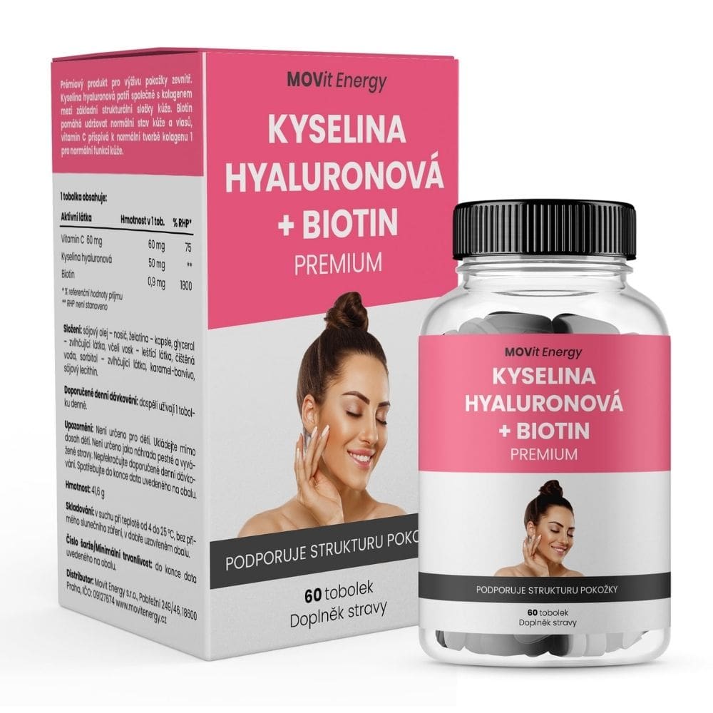 Kyselina hyalurónová + Biotín PREMIUM MOVit Energy 60 toboliek
