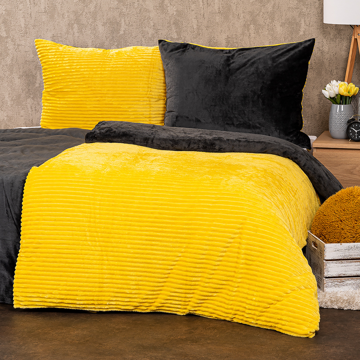 4Home Obliečky mikroflanel Stripe žltá