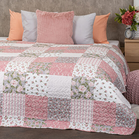 4Home Prehoz na posteľ Pink Rose Patchwork