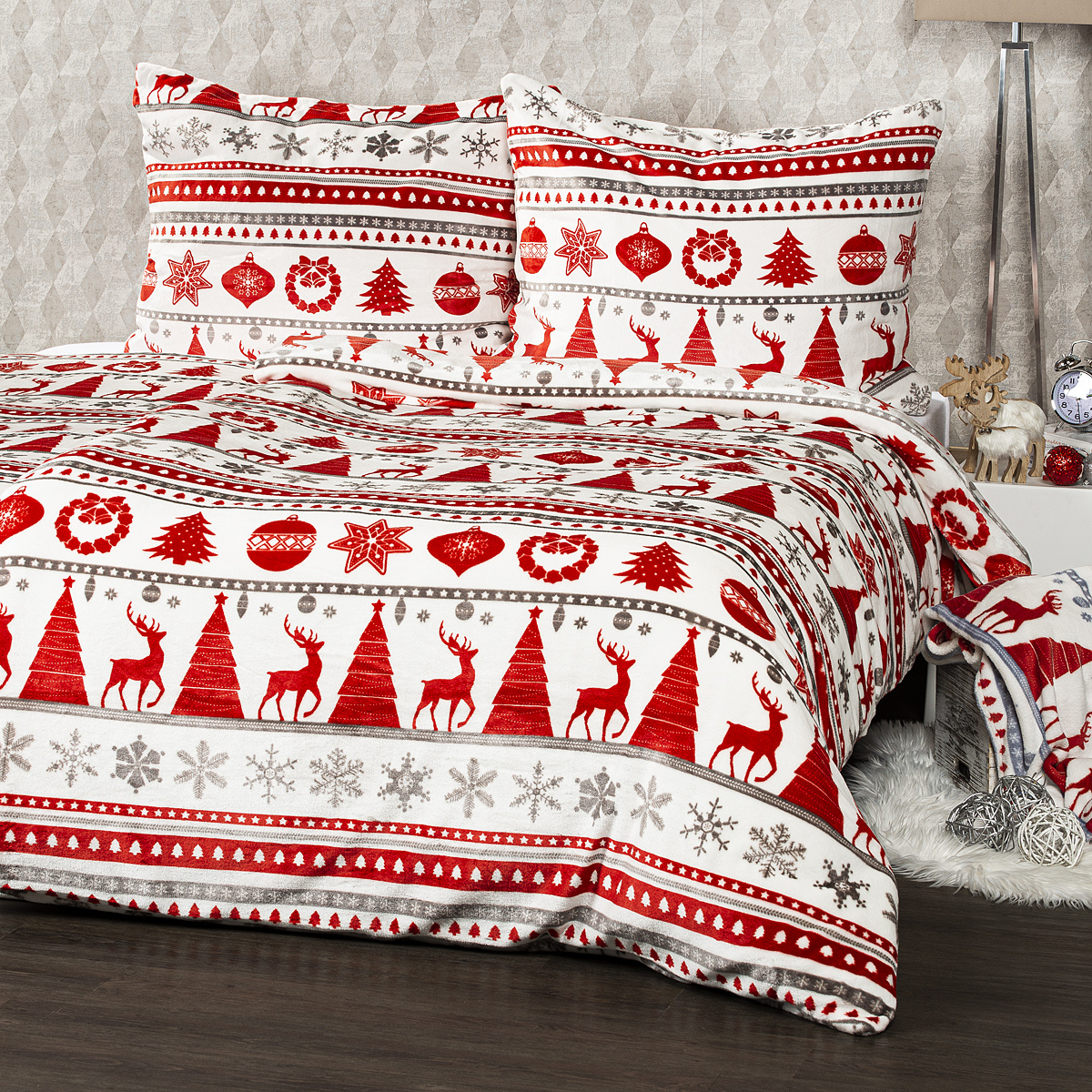 4Home obliečky mikroflanel Christmas Time červená