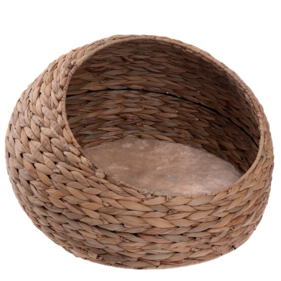 Pletený domček pre mačky s pelechom béžová