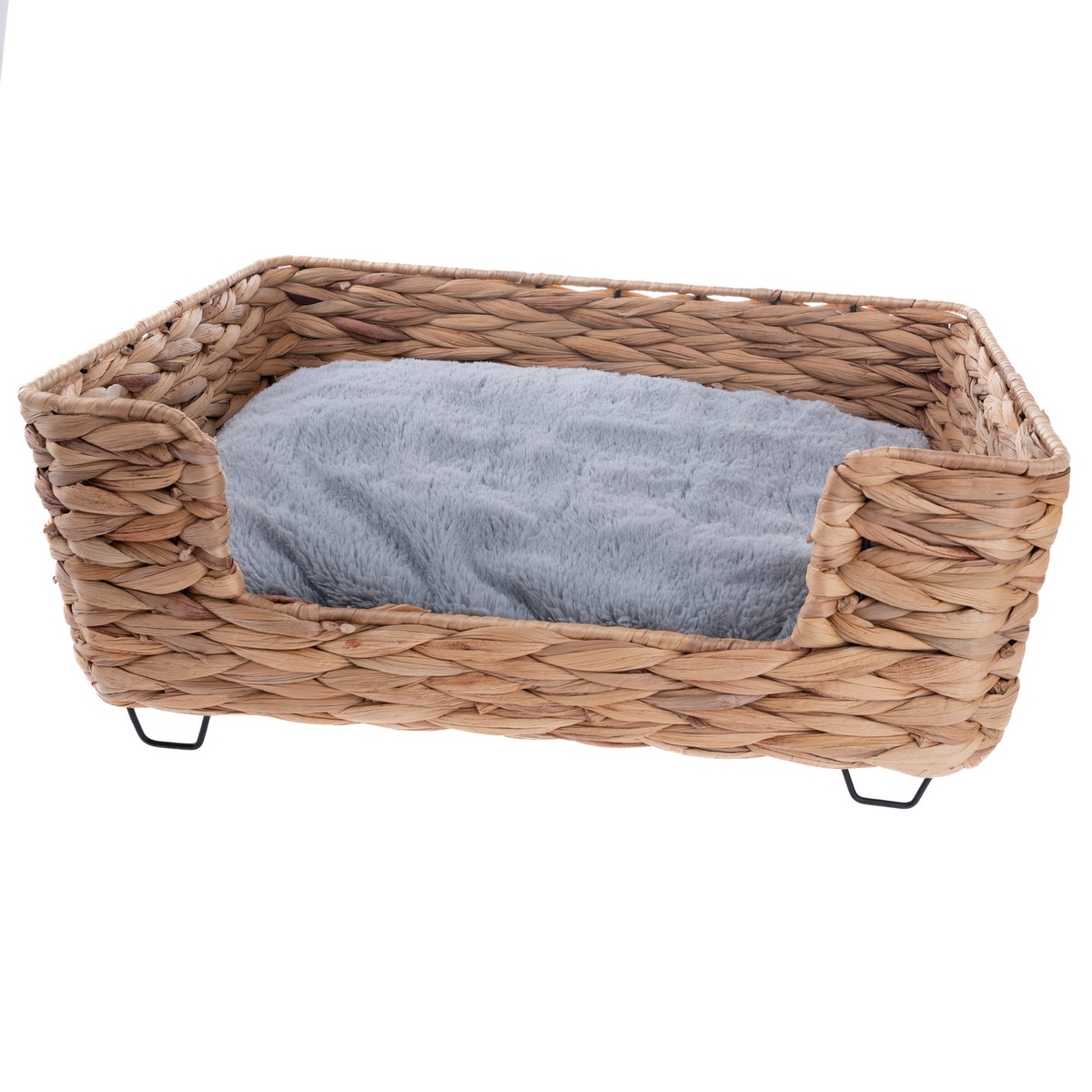 Pletený pelech pre mačky sivá