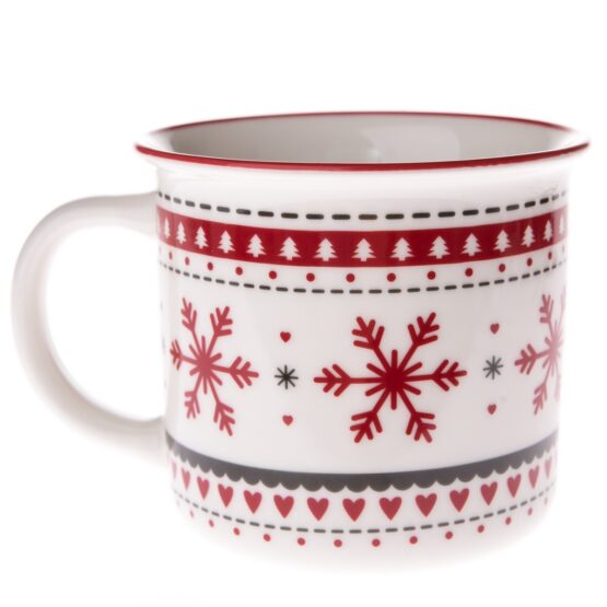 Vianočný porcelánový hrnček Granma´s pattern biela​