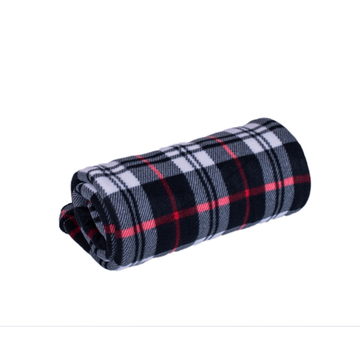 Deka fleece kocka čierna