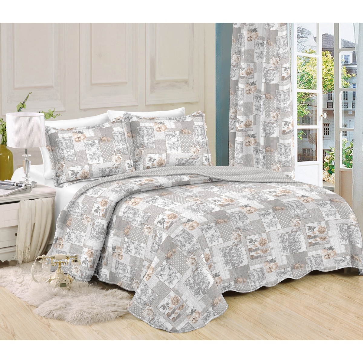 Přehoz na posteľ Patchwork Ina