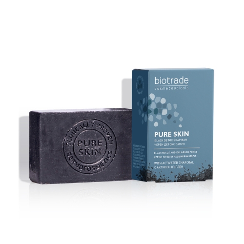 Detoxikačné mydlo s aktívnym uhlím Pure skin Biotrade 100g