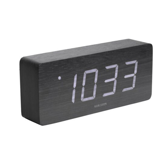 Karlsson 5654BK Dizajnové LED stolné hodiny s budíkom