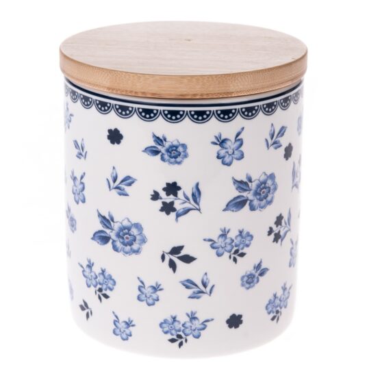 Porcelánová dóza s bambusovým viečkom Floral