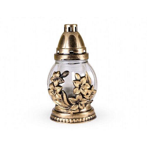 Sklenená lampa s plastickým dekorom Kvet
