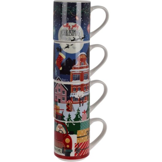 4-dielna sada hrnčekov Christmas