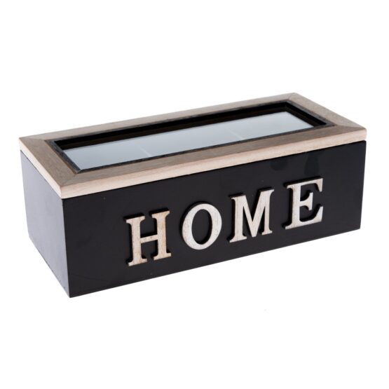 Drevený box na čajové vrecká HOME
