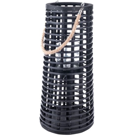 Drevený lampáš Bars čierna