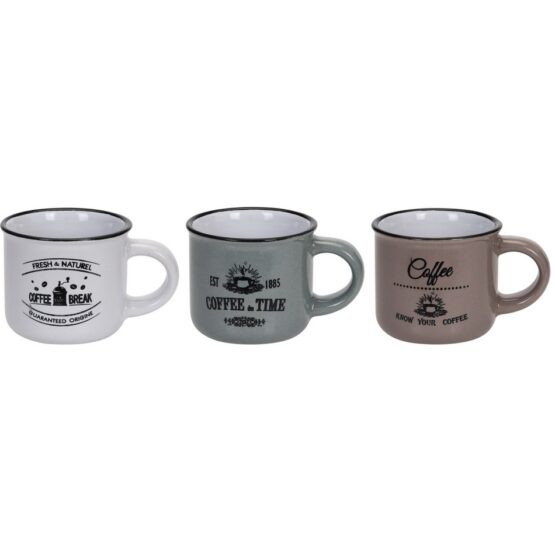 Sada kameninových hrnčekov Coffee 100 ml