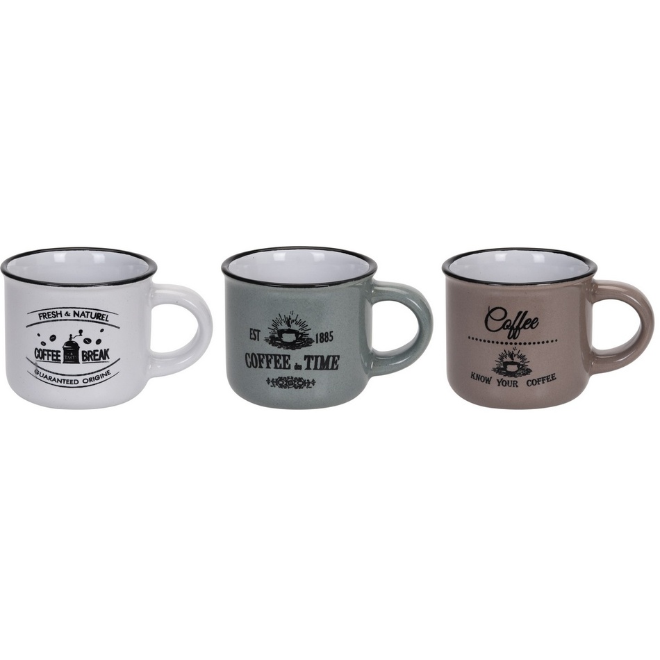 Sada kameninových hrnčekov Coffee 100 ml
