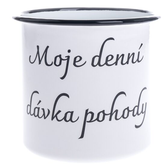 Smaltovaný hrnček "Moje denní dávka pohody"