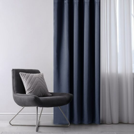 AmeliaHome Záves Blackout Oxford Pleat indigo