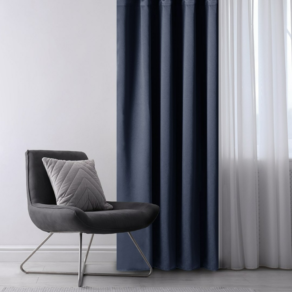 AmeliaHome Záves Blackout Oxford Pleat indigo