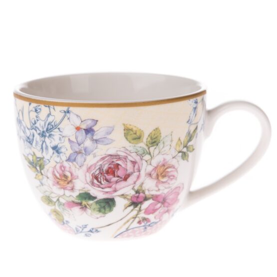 4-dielna sada porcelánových šálok Roses