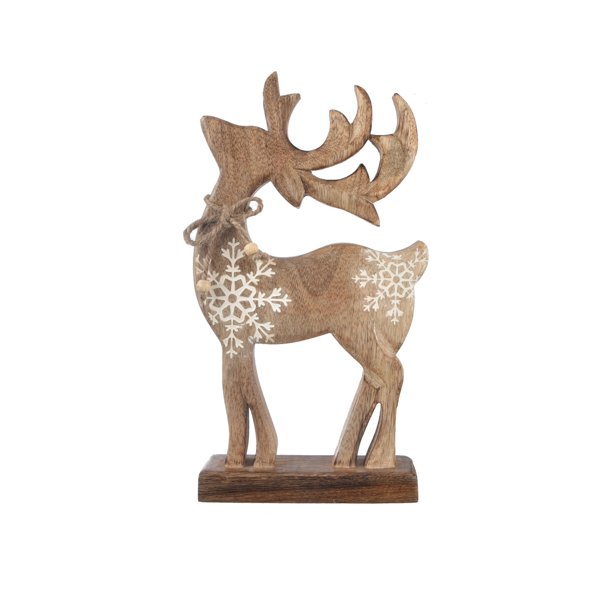 4Home Dekorácia z mangového dreva Snowflake Deer