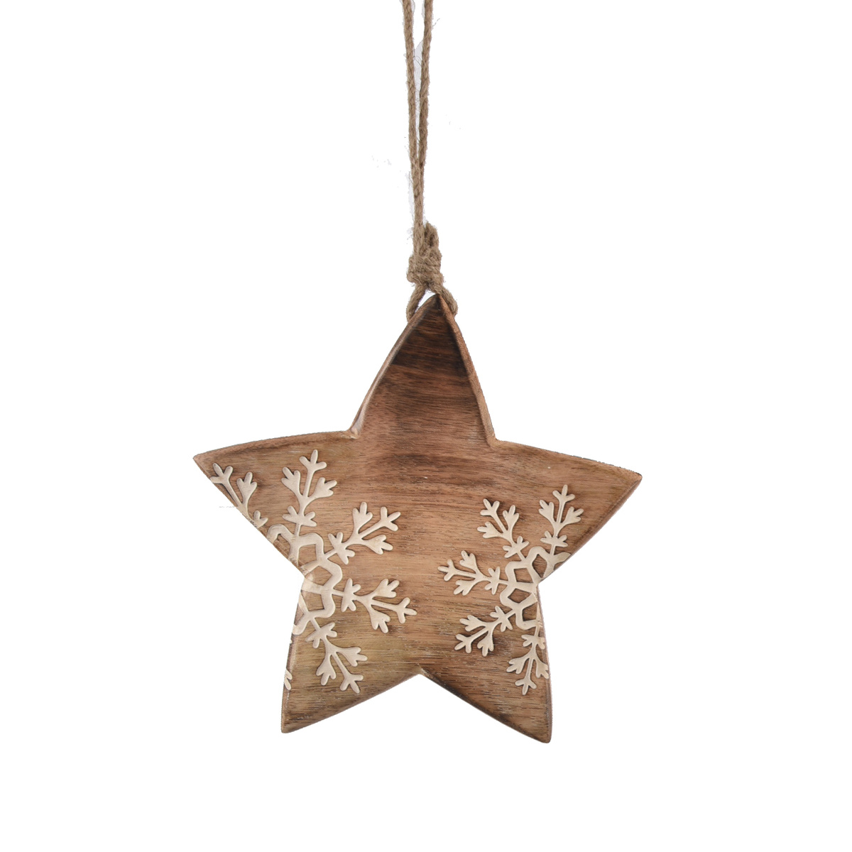4Home Dekorácia z mangového dreva Snowflake Star