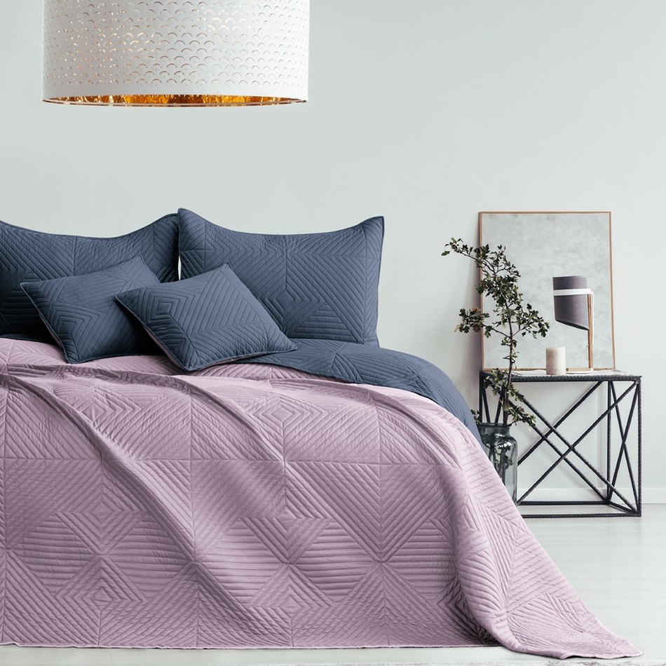 AmeliaHome Prehoz na posteľ Softa charcoal - mauve