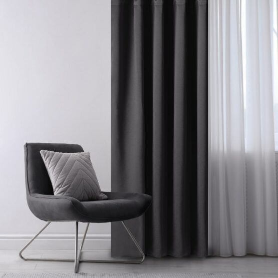 AmeliaHome Záves Blackout Oxford Pleat čierna