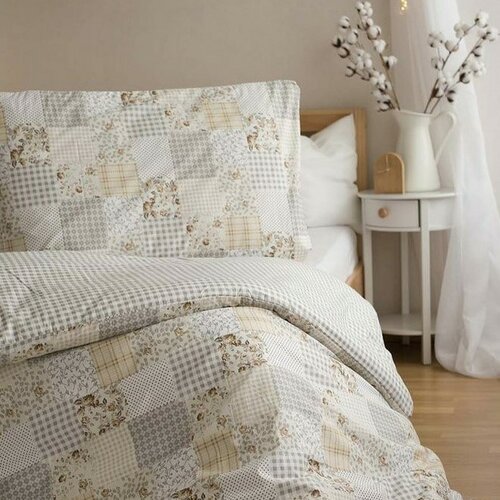 Bavlnené obliečky Patchwork béžová