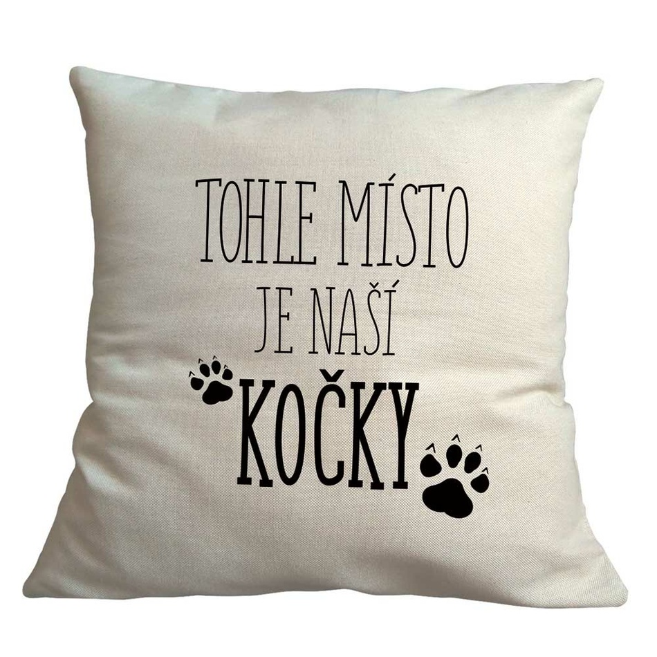 Bohemia Gifts Obliečka na vankúš - Místo pro kočky