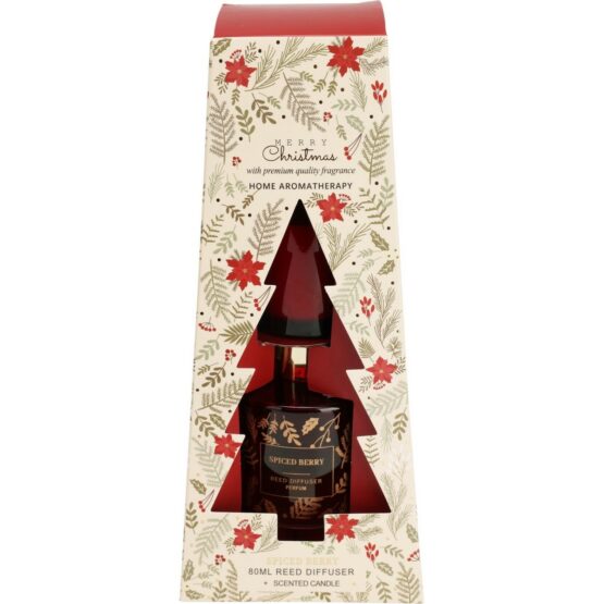 Darčeková sada difuzéra a sviečky Merry Christmas Spiced berry