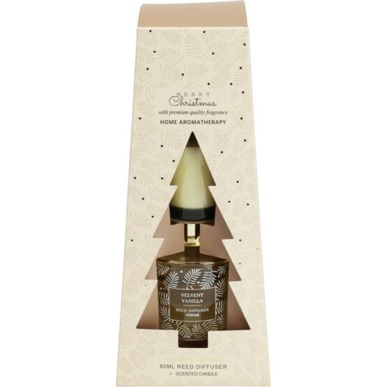 Darčeková sada difuzéra a sviečky Merry Christmas Velvent vanilla