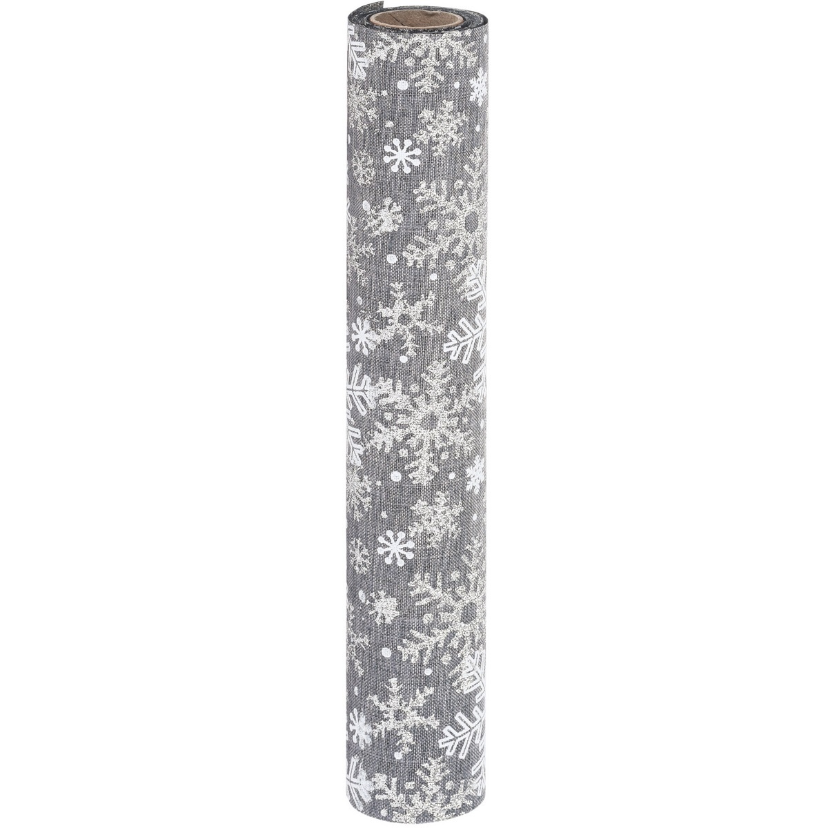 Dekoratívna látka Big snowflakes sivá
