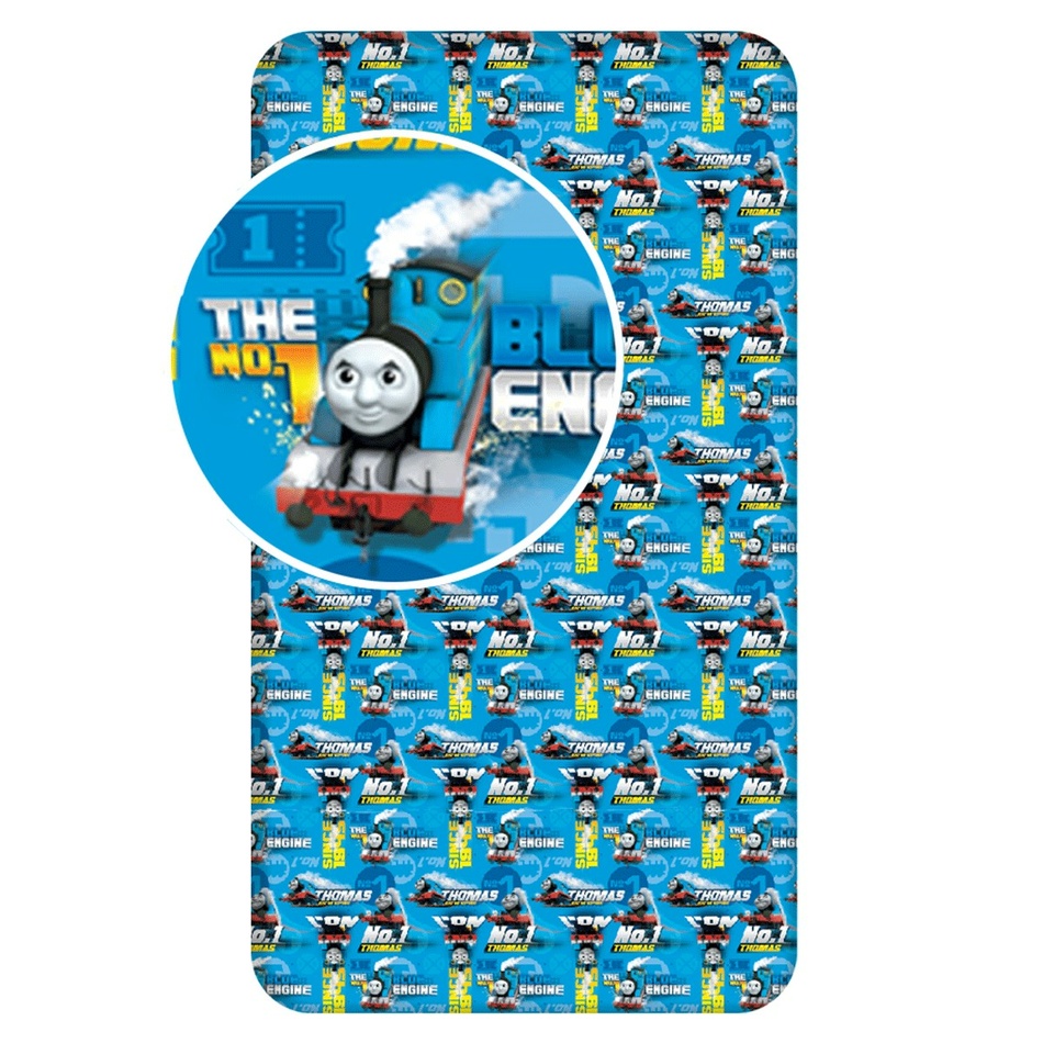 Jerry Fabrics Detské bavlnené prestieradlo Mašinka Tomáš blue 04