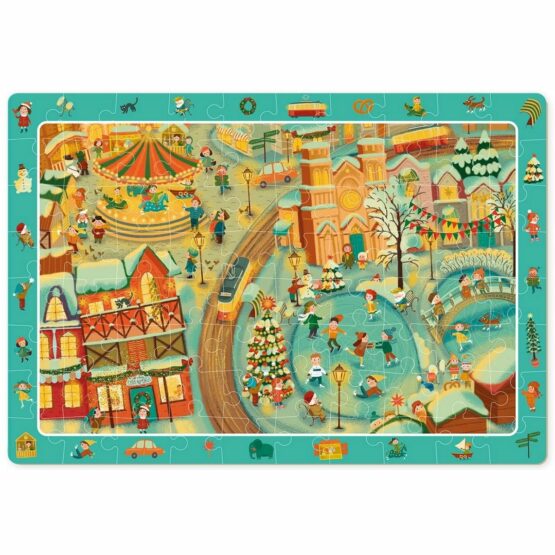 Dodo Puzzle s hľadaním obrázkov Zima v meste