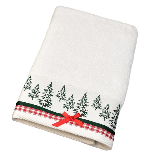 Froté osuška s žakárovou bordúrou Christmas biela