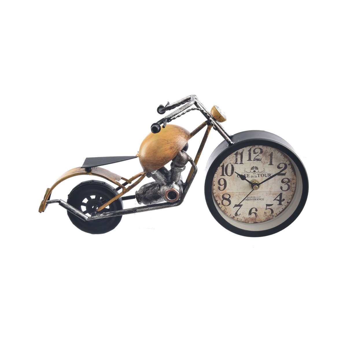 InDecor Kovové stolové hodiny Motocykel