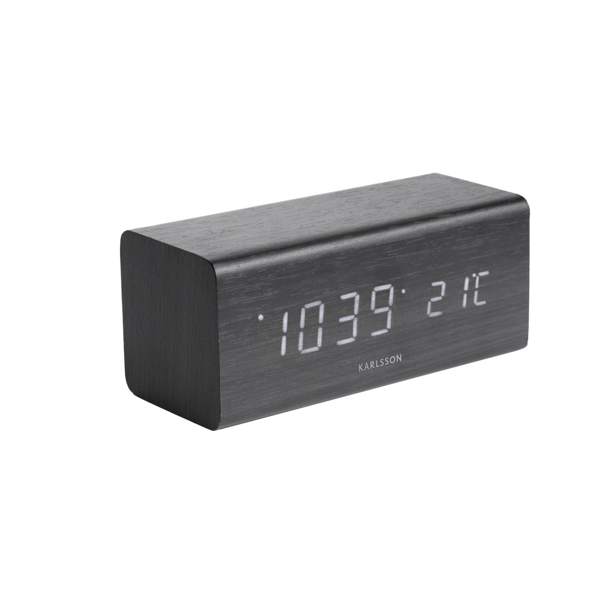 Karlsson 5652BK Dizajnové LED stolné hodiny s budíkom