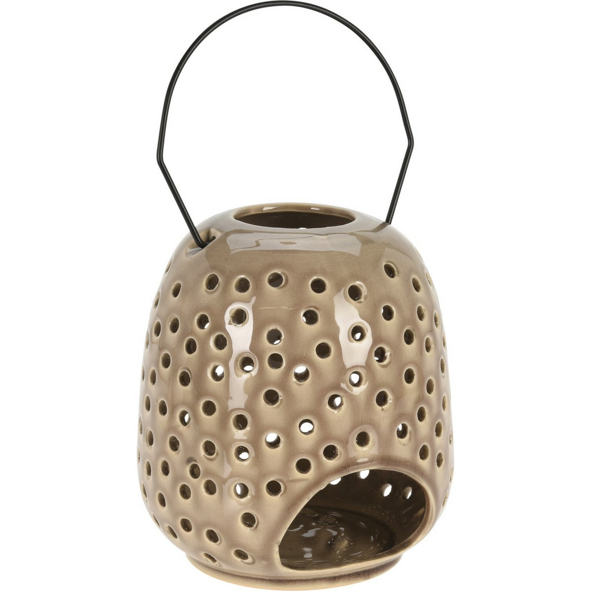 Keramický lampáš Dots sivá