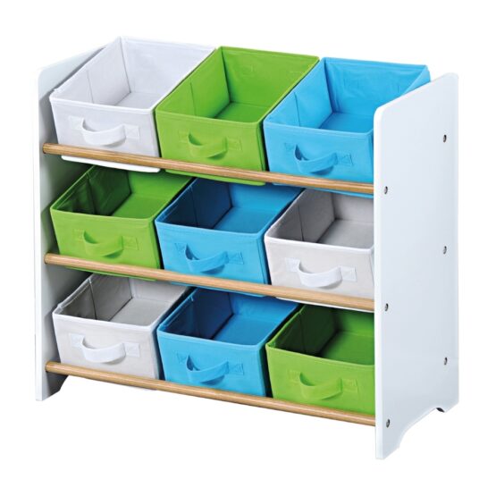 Kesper 17716 Detský regál s 9 látkovými boxmi White
