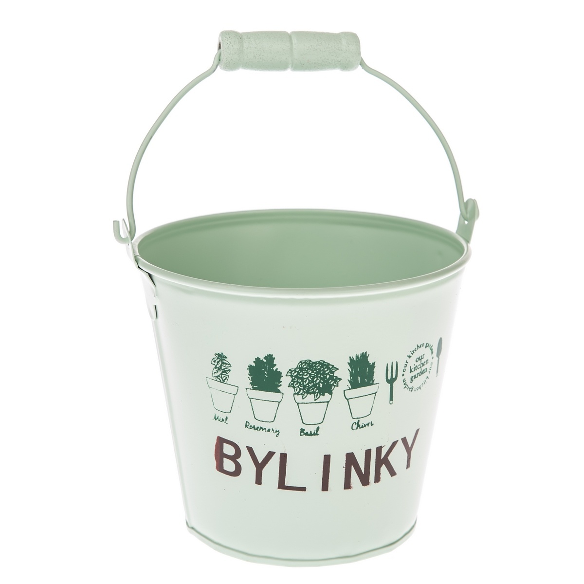 Kovový obal na kvetináč Bylinky zelená