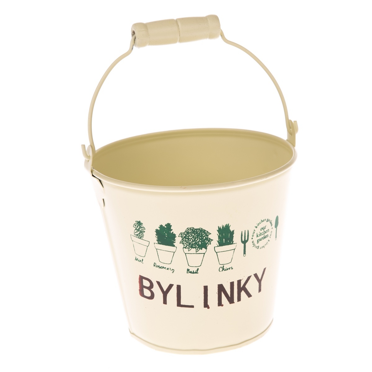 Kovový obal na kvetináč Bylinky žltá