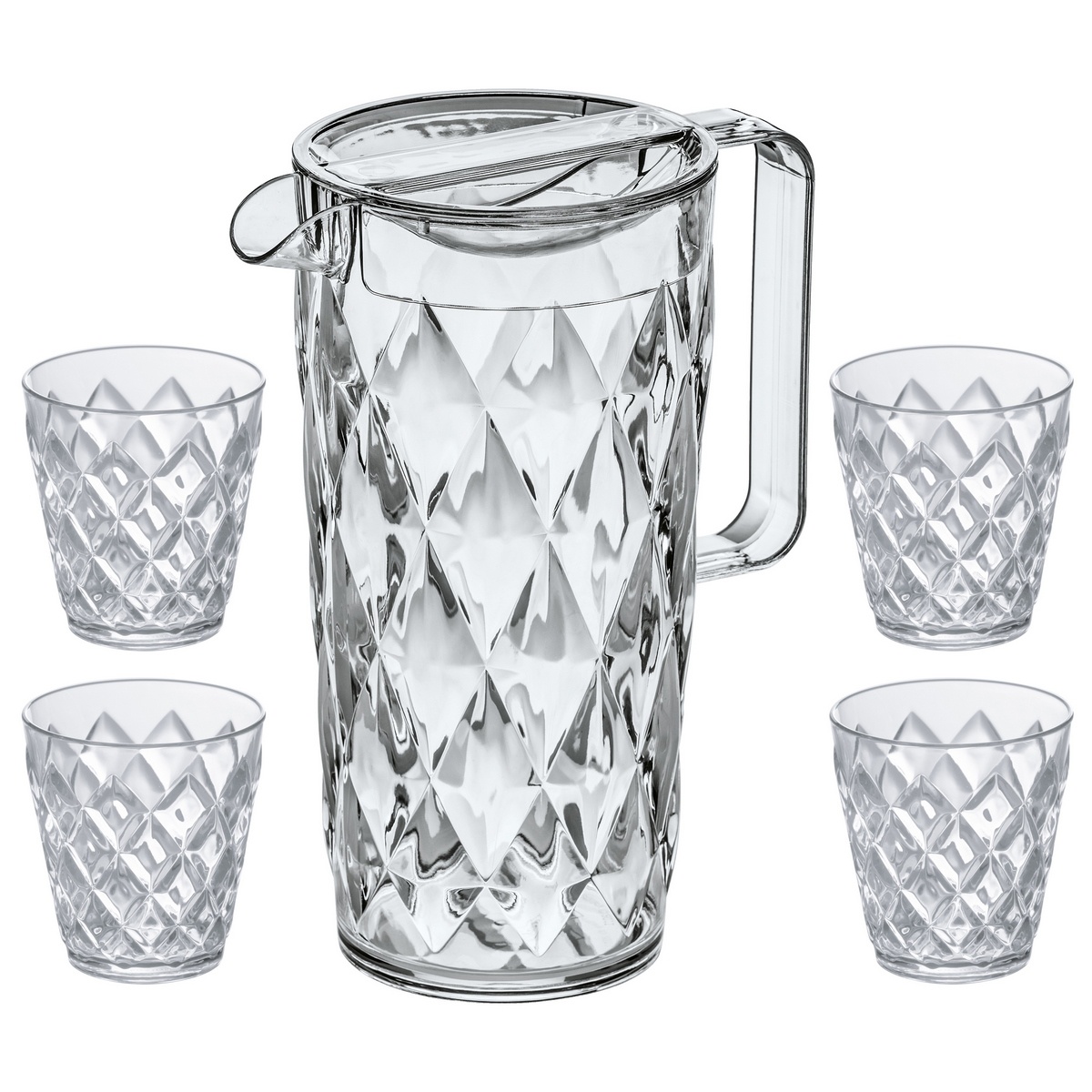 Koziol Džbán so 4 pohármi CRYSTAL