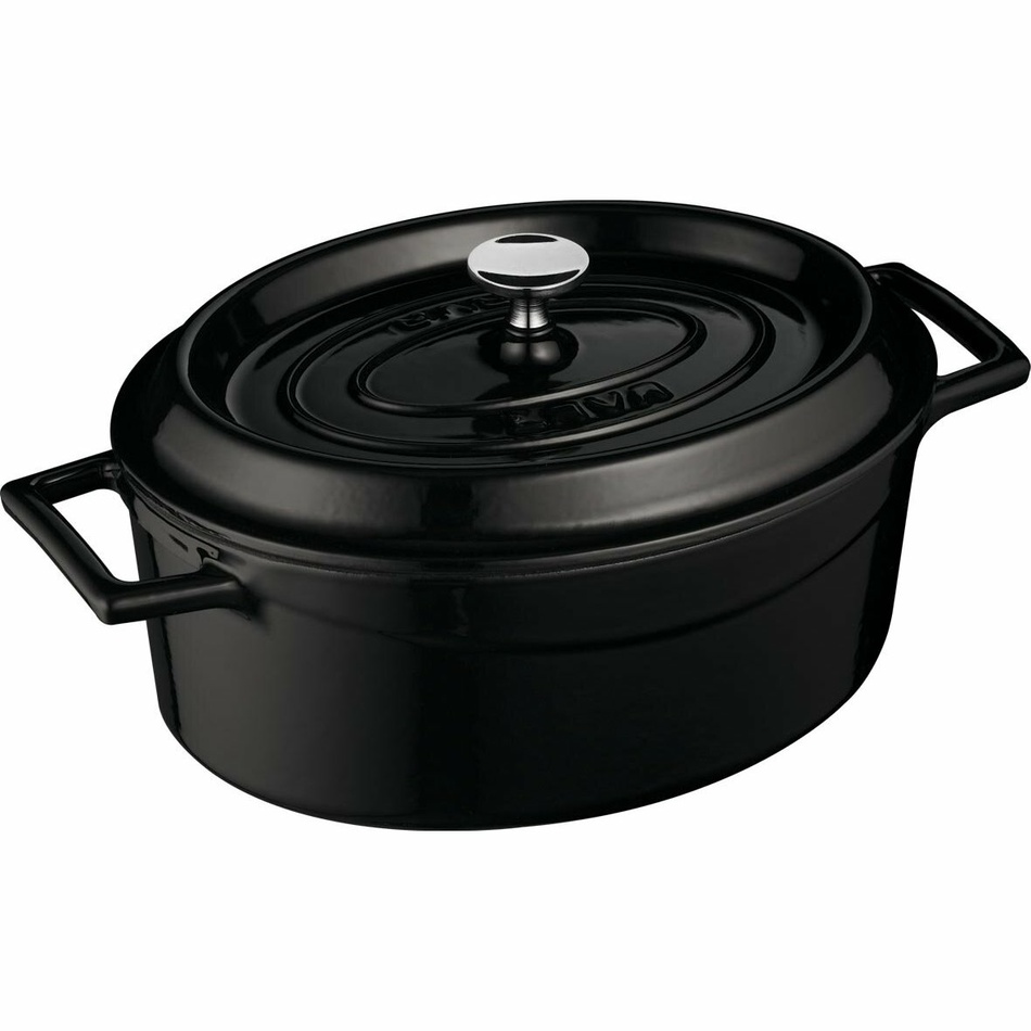 LAVA Metal Liatinový oválny hrniec čierna