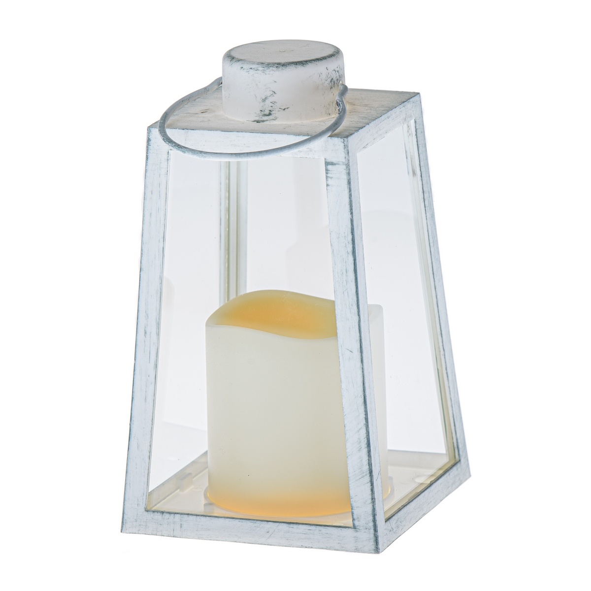 Lampáš s LED sviečkou Edera biela