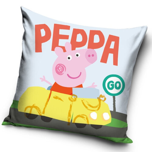 Carbotex Obliečka na vankúšik Prasiatko Pepina v Žltom Aute