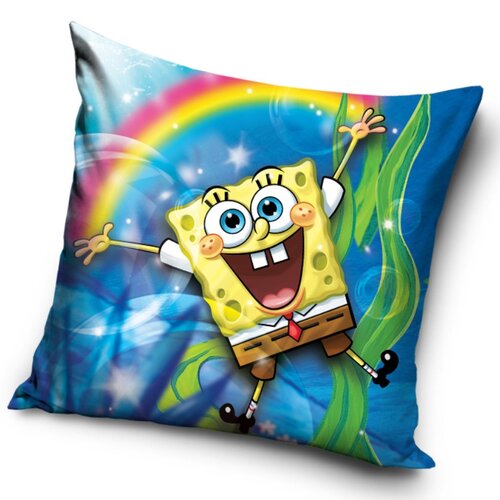 Carbotex Obliečka na vankúšik Sponge Bob a Dúha